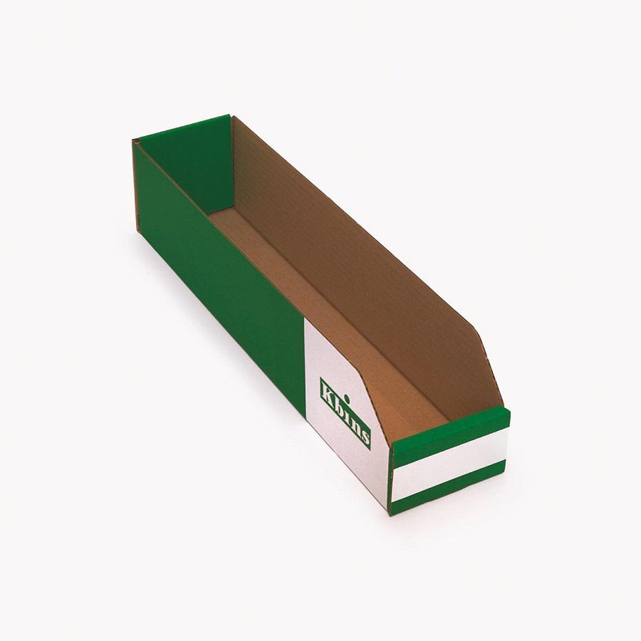 Kbins Cardboard Recycle Bin, 450mm x 100mm x 100mm, Green, White