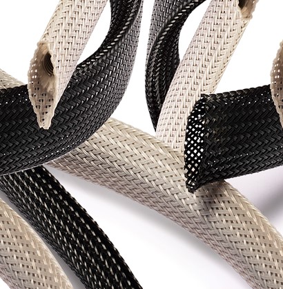 RS PRO Expandable Braided Polyester Black Cable Sleeve, 4mm Diameter