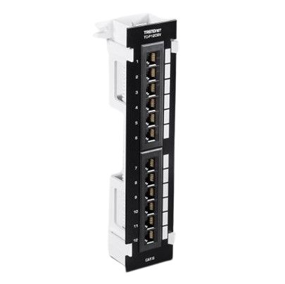 Trendnet TC Series Cat5e, Cat6 12 Port RJ45 Patch Panel Unshielded 253mm Black, White