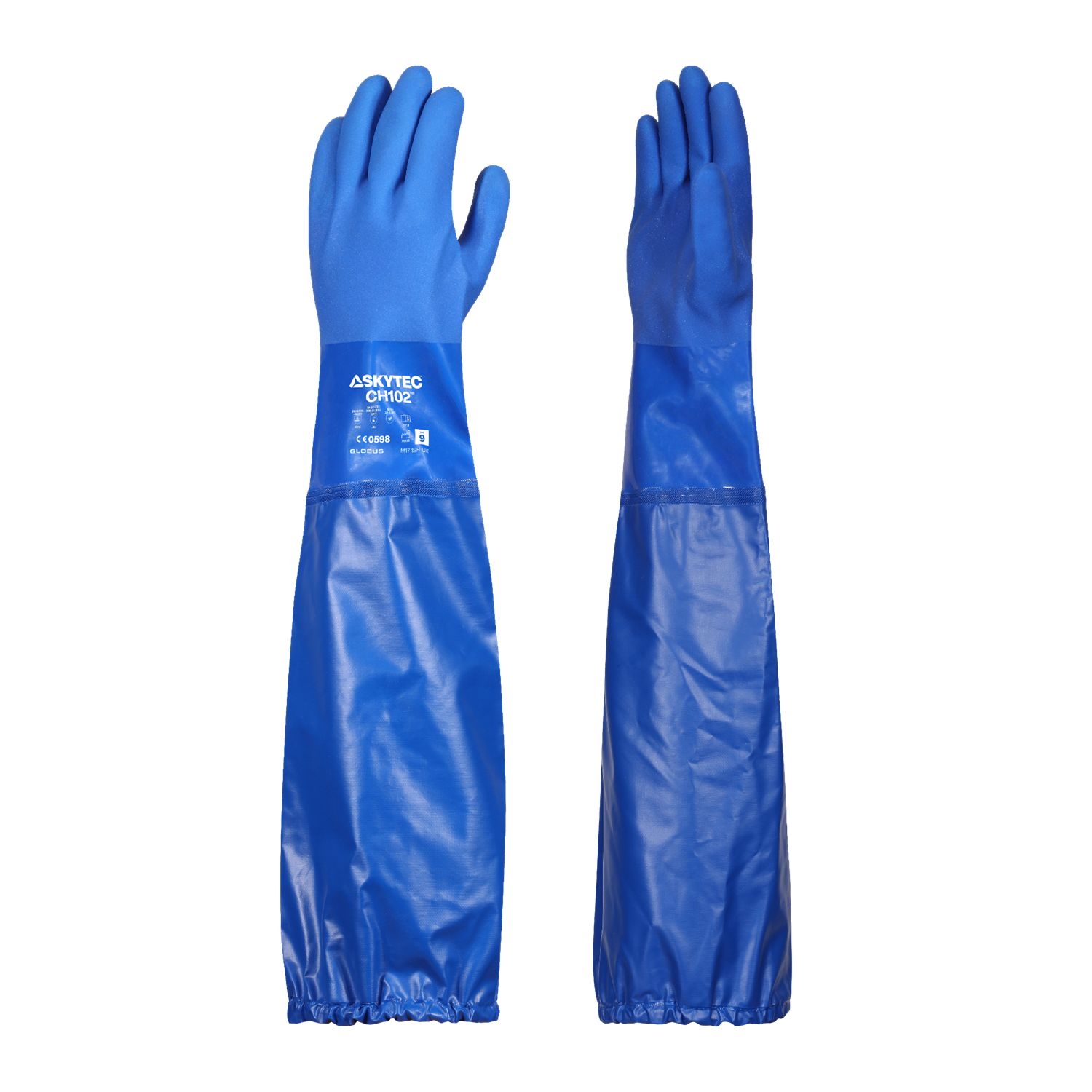 Skytec CH102 Blue Cotton Cotton Glove, Polyvinyl Chloride Coating