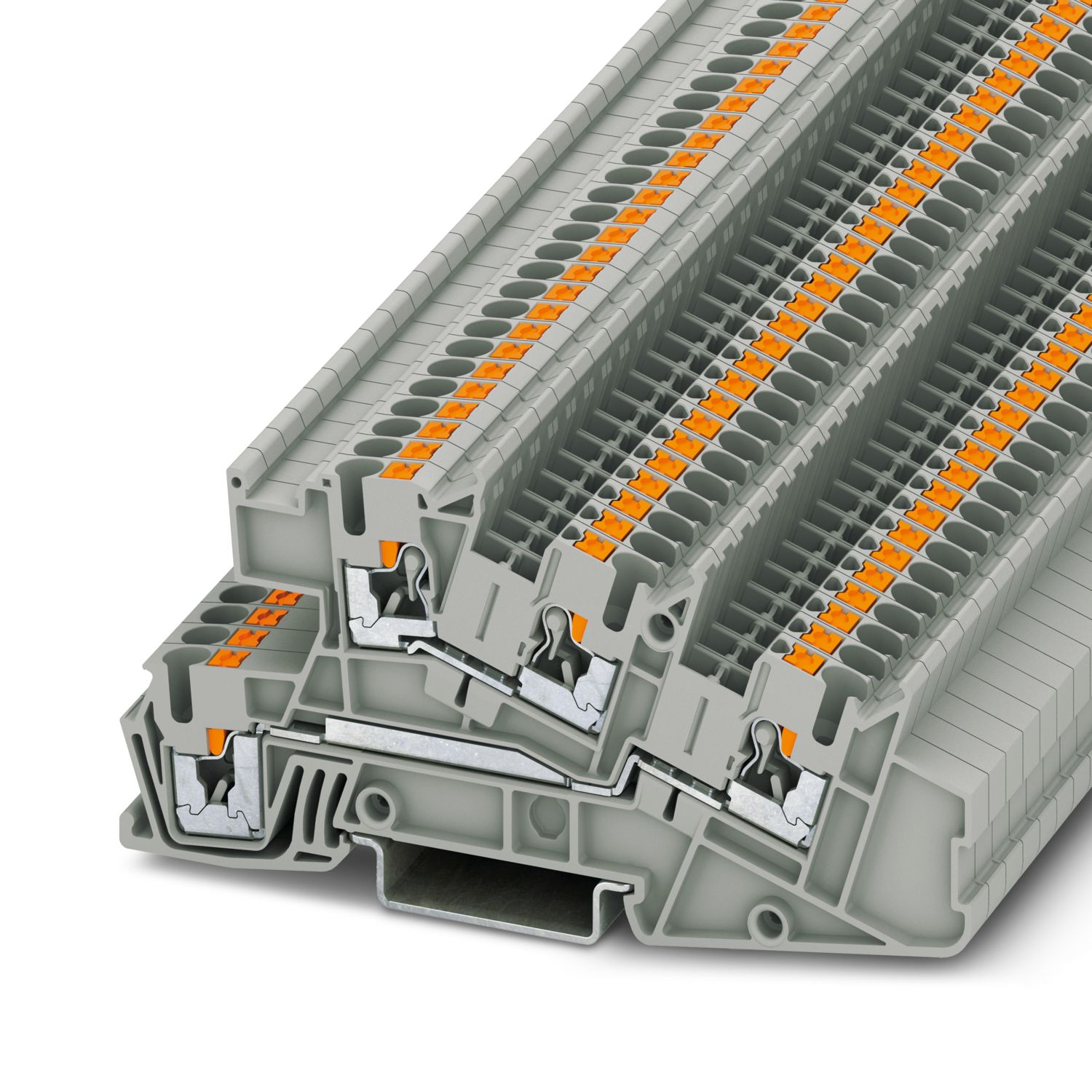 Phoenix Contact PTI Series PTI 2,5-L/L Non-Fused Terminal Block, 4-Way, 24A, 26 → 12 AWG Wire, Push In