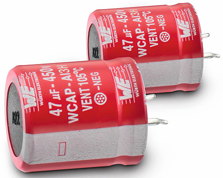 Wurth Elektronik 150μF Aluminium Electrolytic Capacitor 450V dc, Snap-In - 861141484011