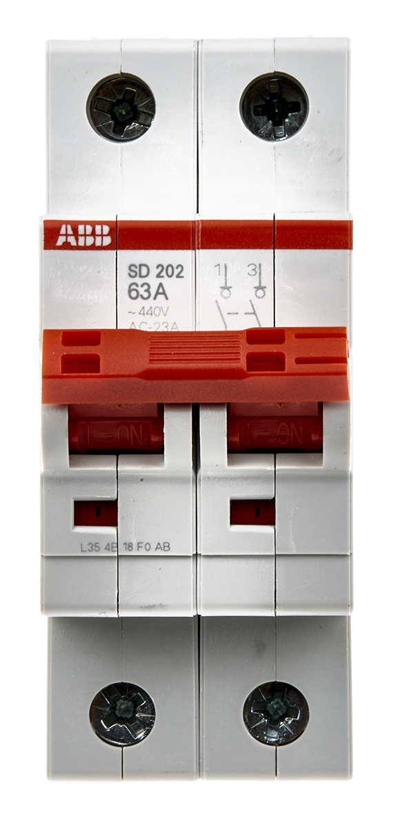 ABB 2P Pole Isolator Switch - 63A Maximum Current