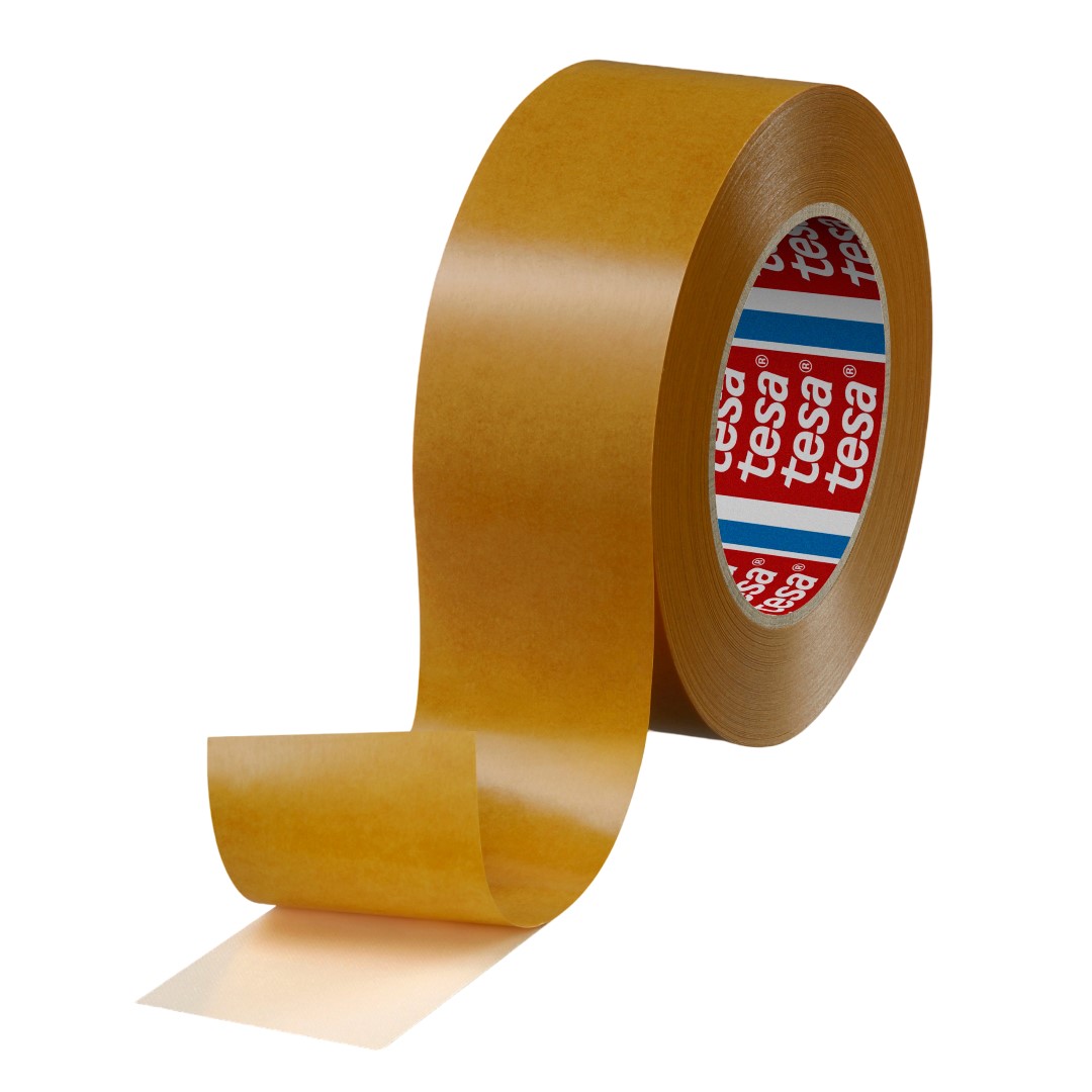 Tesa 04959-00007-00 Translucent Double Sided Cloth Tape, 0.100mm Thick, 8,5 N/cm, Non-Woven Backing, 25mm x 50m