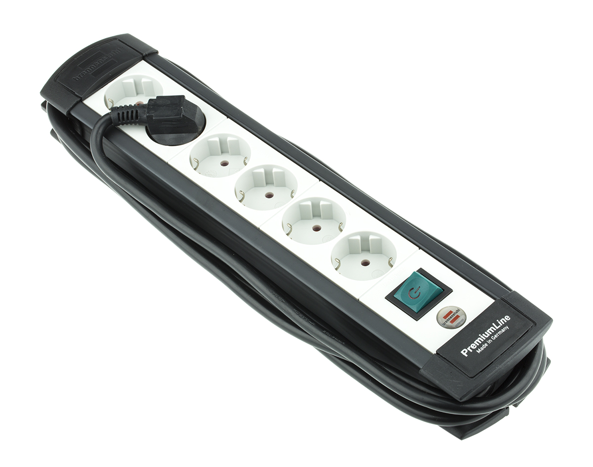 brennenstuhl 3m 6 Socket Type F - German Schuko Extension Lead, 230 V, IP20