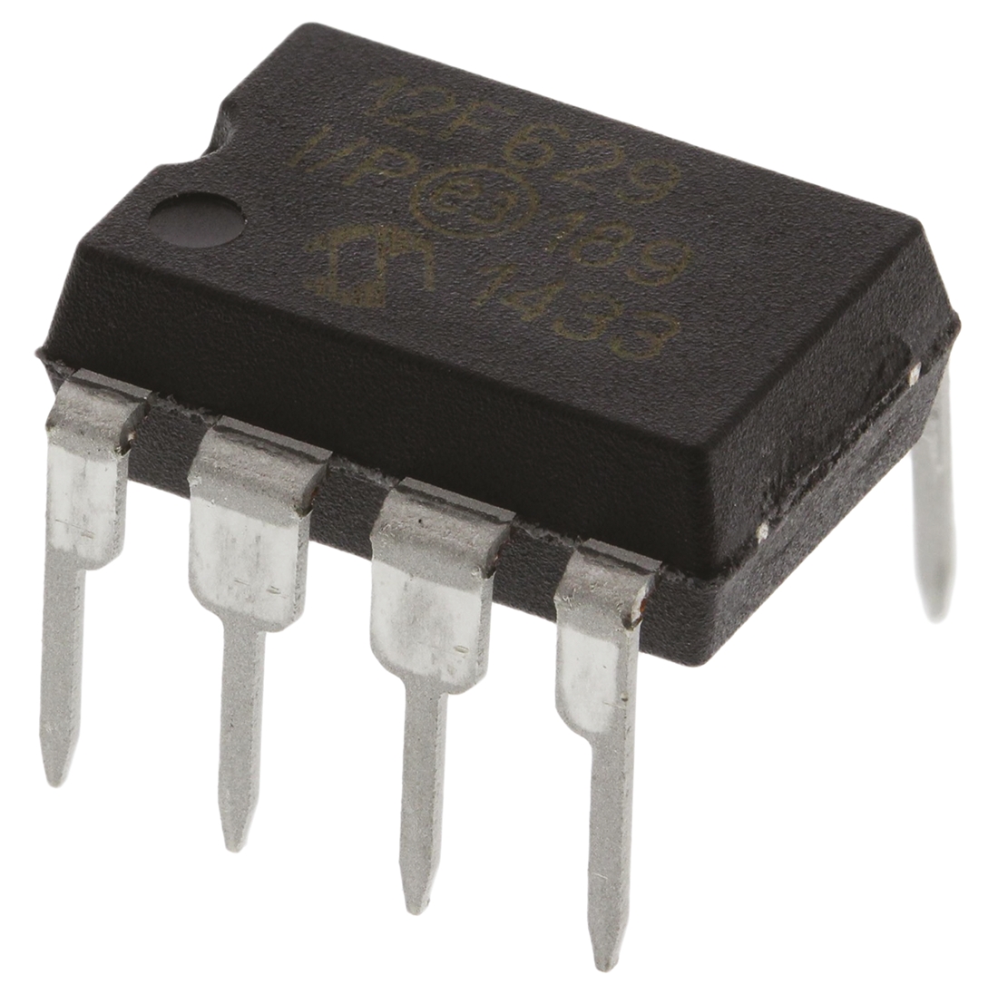 Microchip, 8 bit PIC, PIC12F629 Microcontroller, 20 MHz, 1.75kB FLASH, 8-Pin PDIP