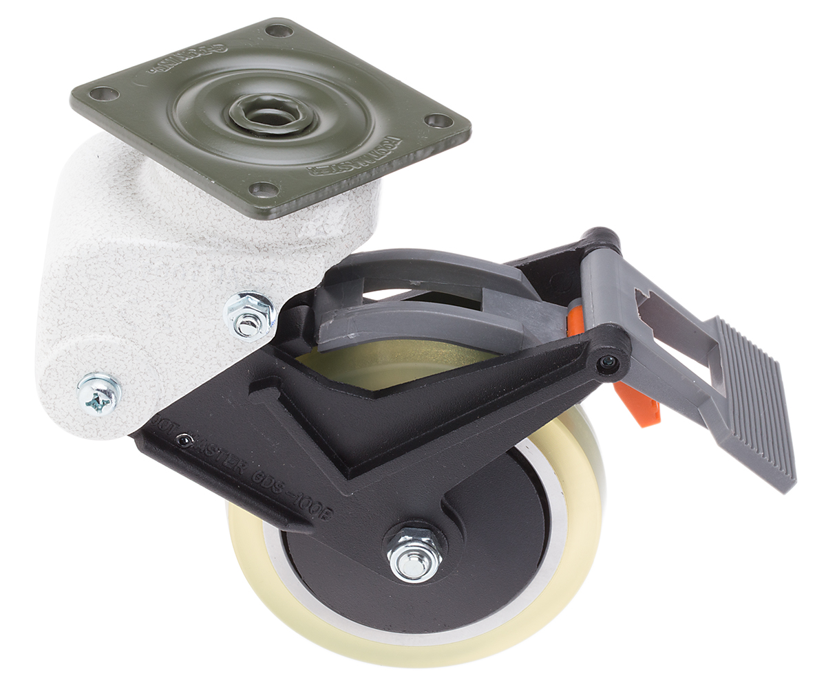 RS PRO Braked Swivel Castor Wheel, 110kg Capacity, 100mm Wheel