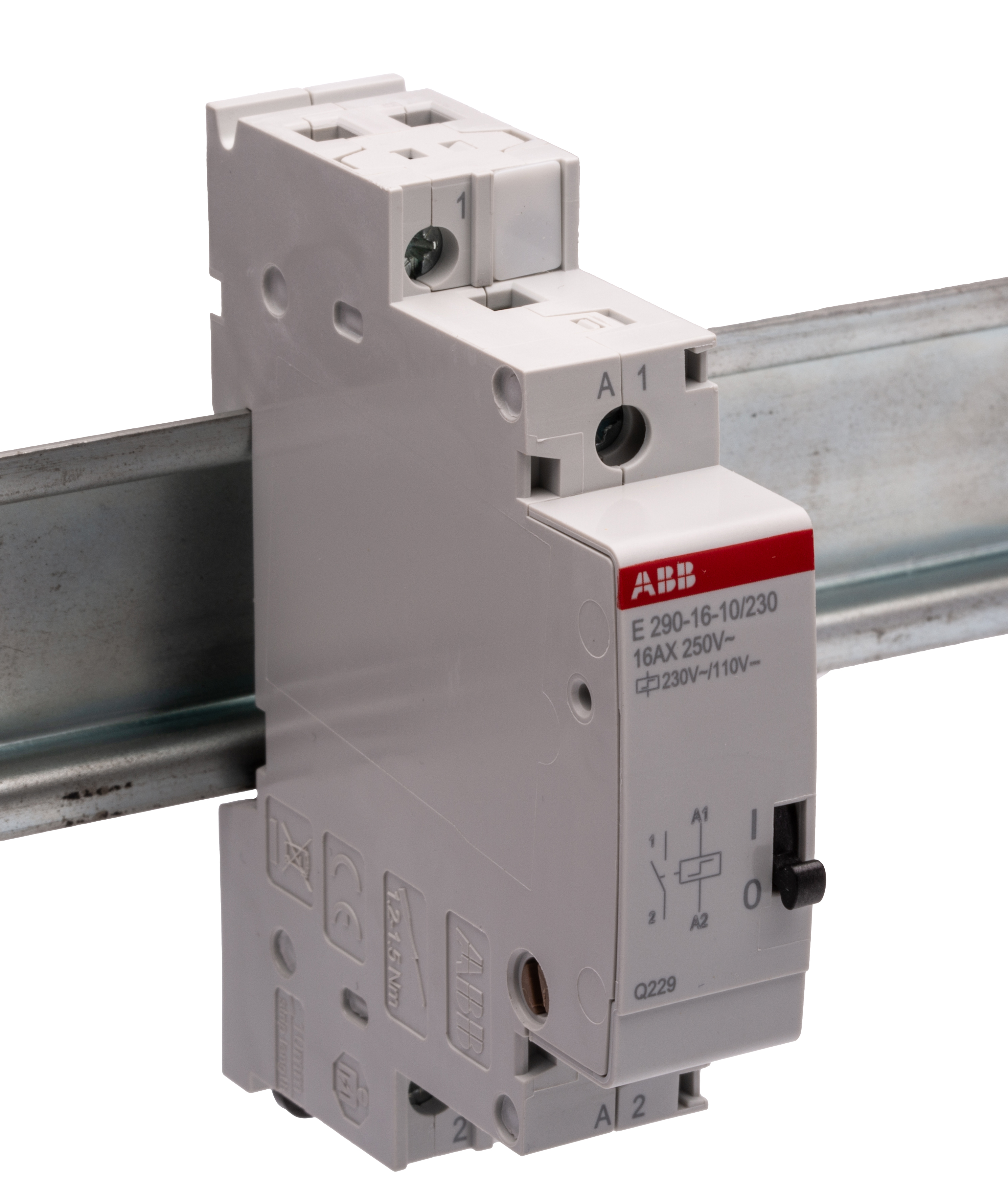 ABB DIN Rail Latching Power Relay, 230V ac Coil, 16A Switching Current, SPST