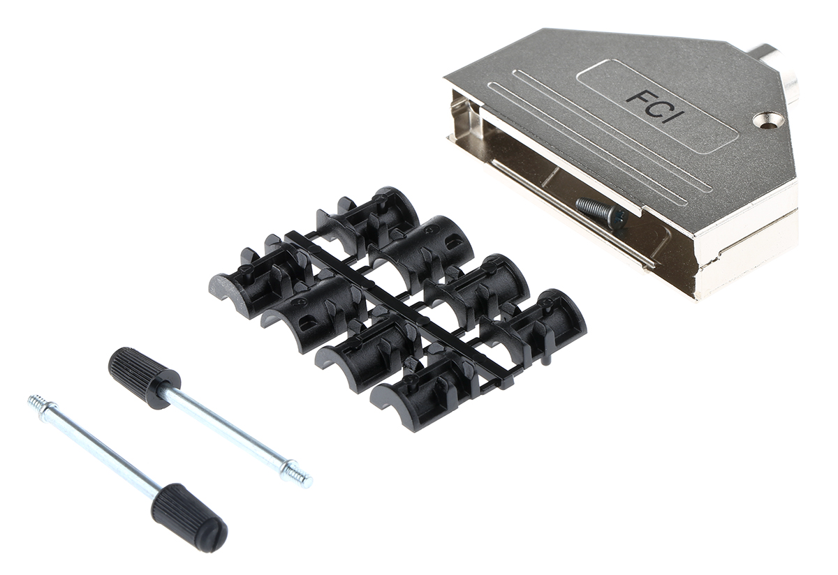 Amphenol Communications Solutions 8655MH Series Die Cast Zinc D Sub Backshell, 37 Way, Strain Relief