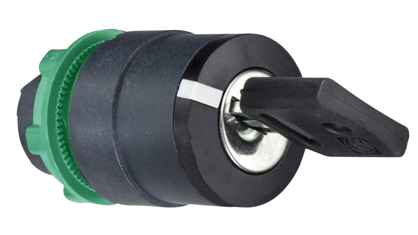 Schneider Electric ZB5 2-position Key Switch Head, Latching, 22mm Cutout