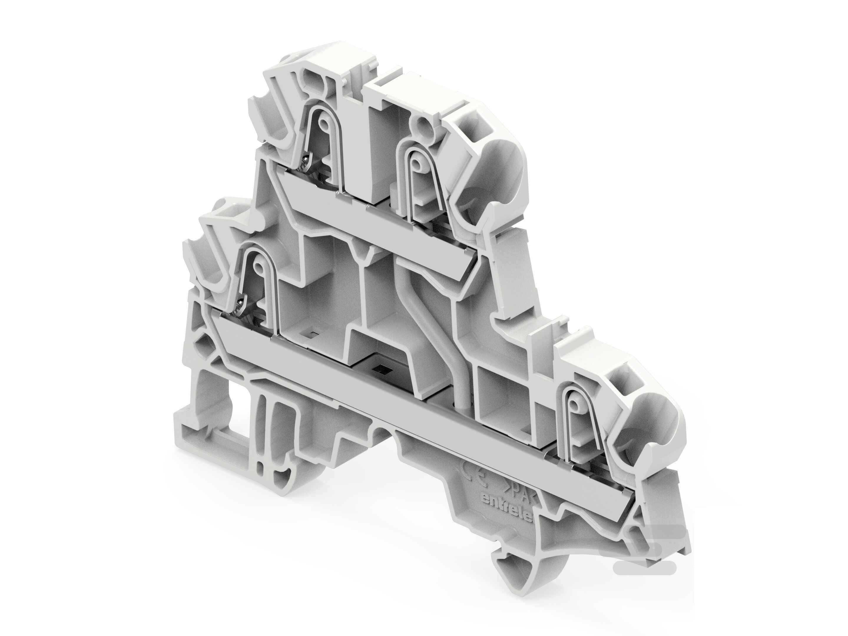 Entrelec 1SNK706211R0000 1SNK Series Grey, 4mm², 2-Level, Push In Termination