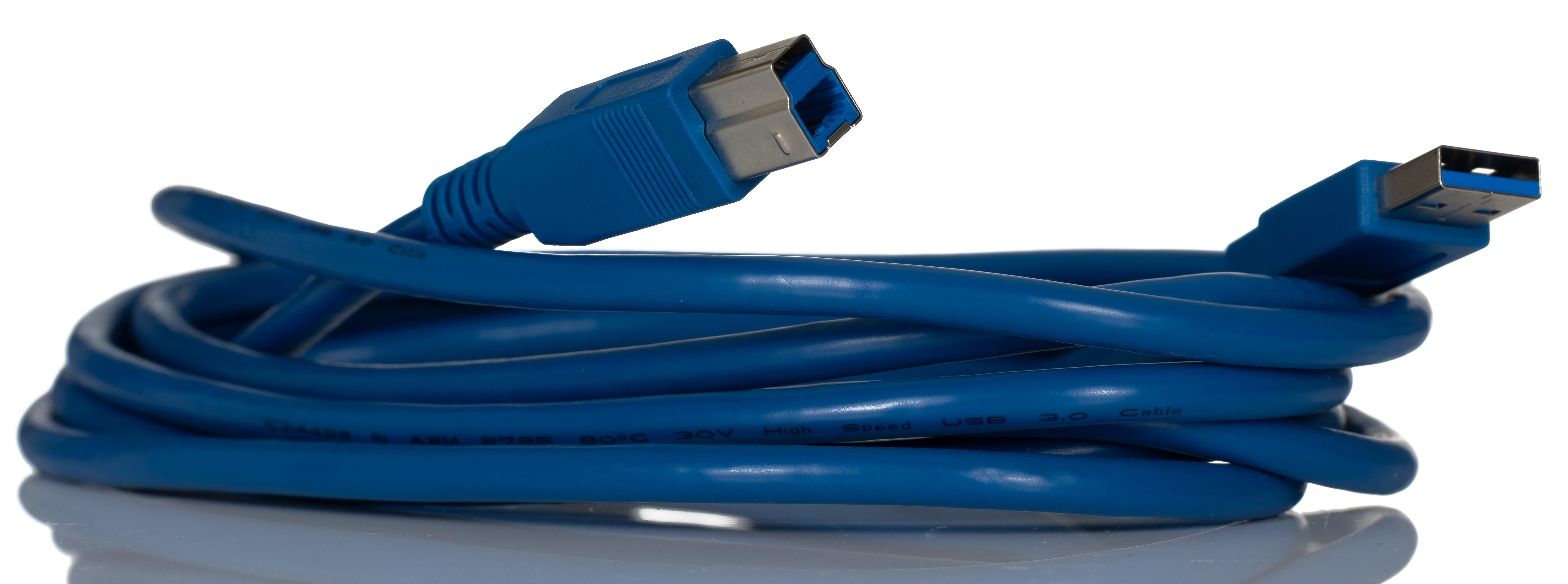 RS PRO USB 3.0, Male USB A to Male USB B, 3m