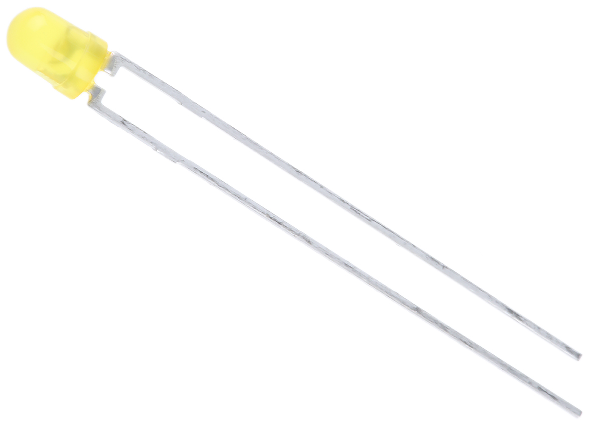 Vishay2.9 V Yellow LED 3mm Through Hole, TLLY4401