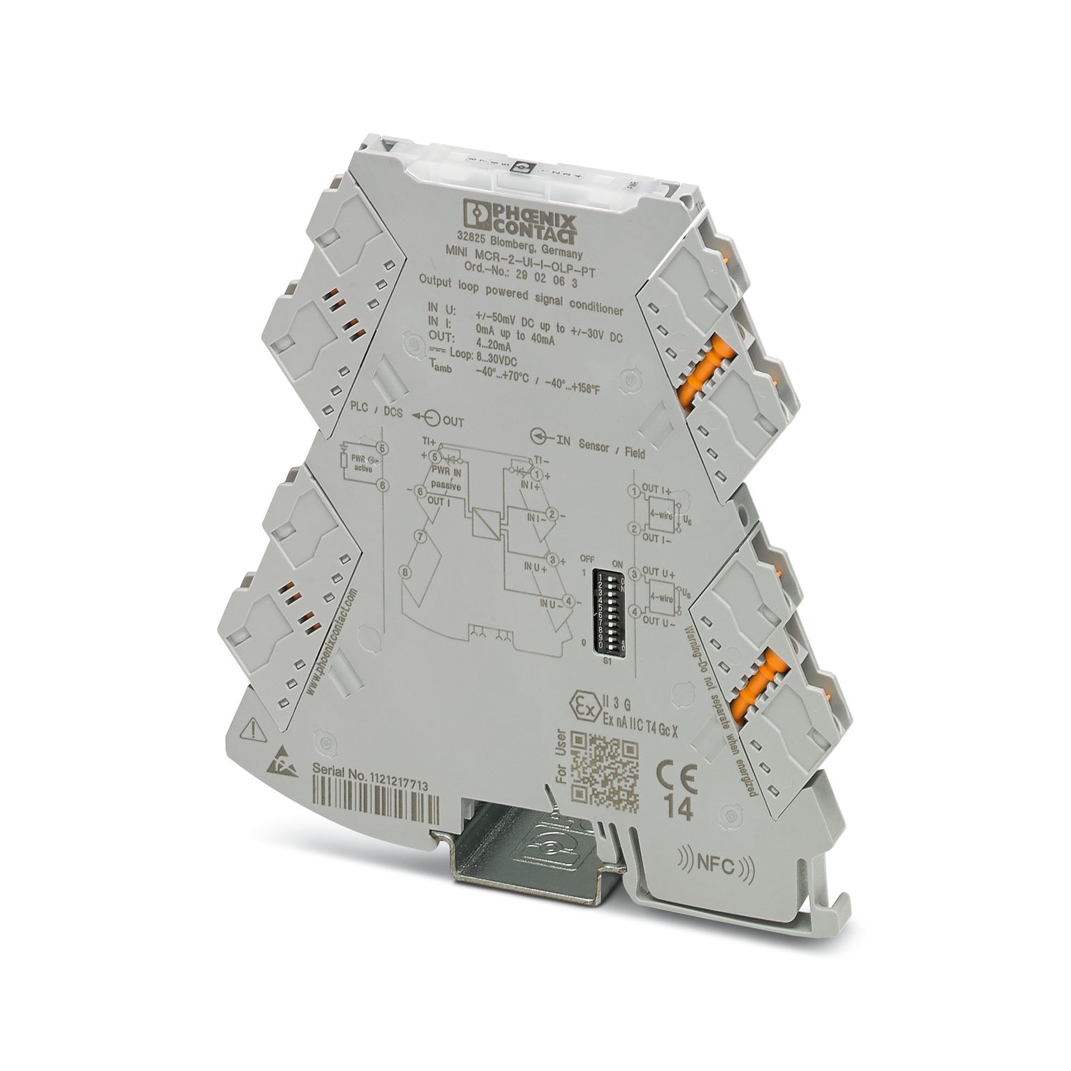 Phoenix Contact MACX MCR Series Signal Conditioner, Current, Voltage Input, Current Output, 8 → 30V dc Supply,