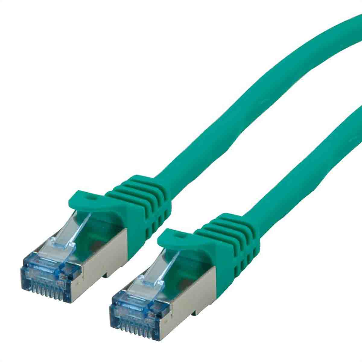 Roline, 5m Cat6a, Green RJ45 to Male RJ45 Male, S/FTP Shielded, Terminated LSZH Sheath