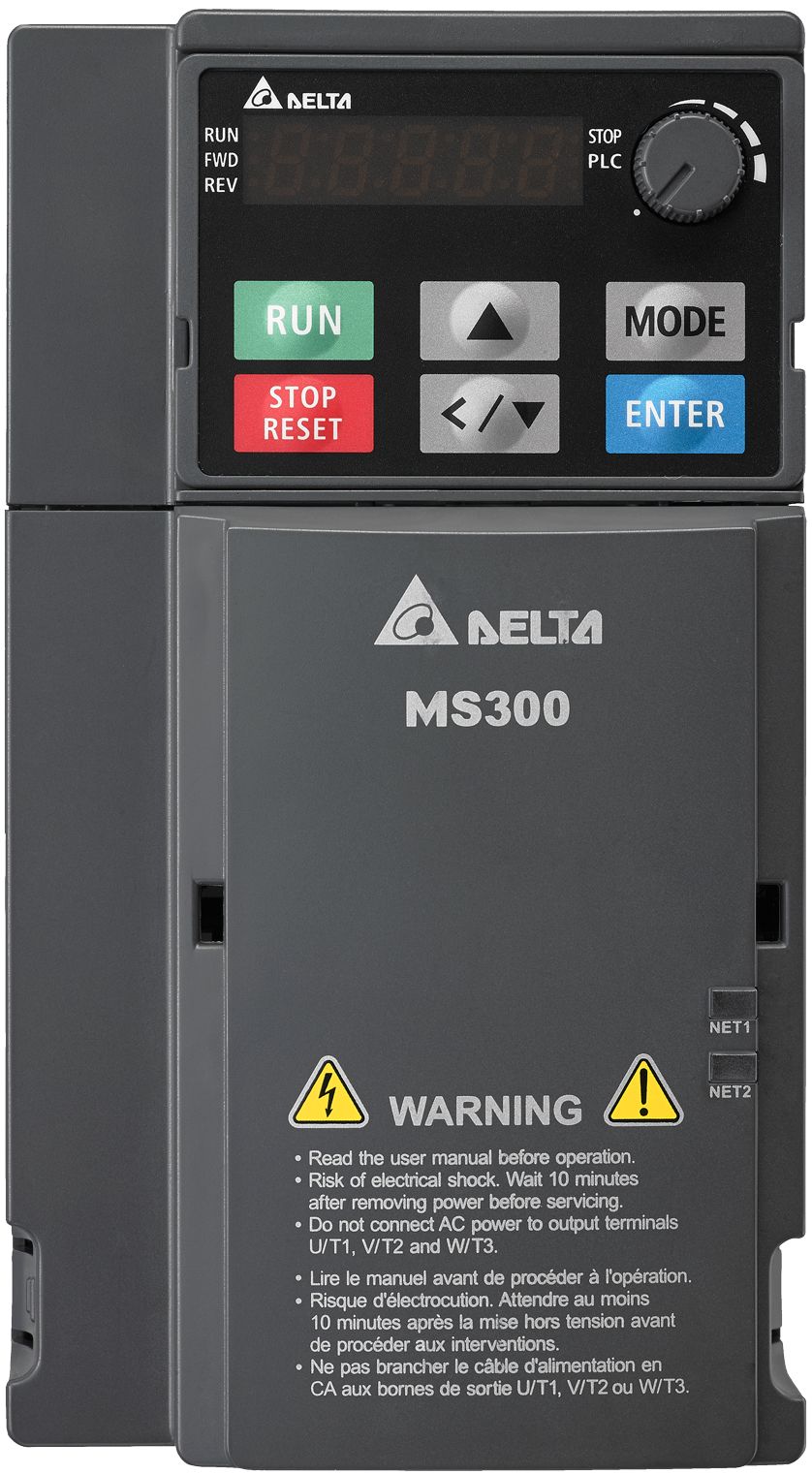 Delta Electronics Inverter Drive, 3.7 kW, 3 Phase, 460 V, 9 A, VFD-MS Series