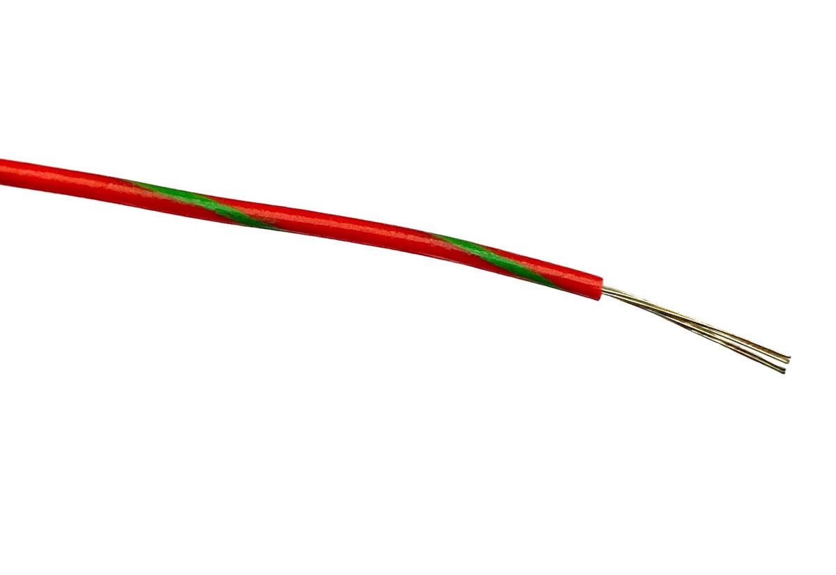 RS PRO Green/Red 0.2mm² Hook Up Wire, 24 AWG, 7/0.2 mm, 100m, PVC Insulation