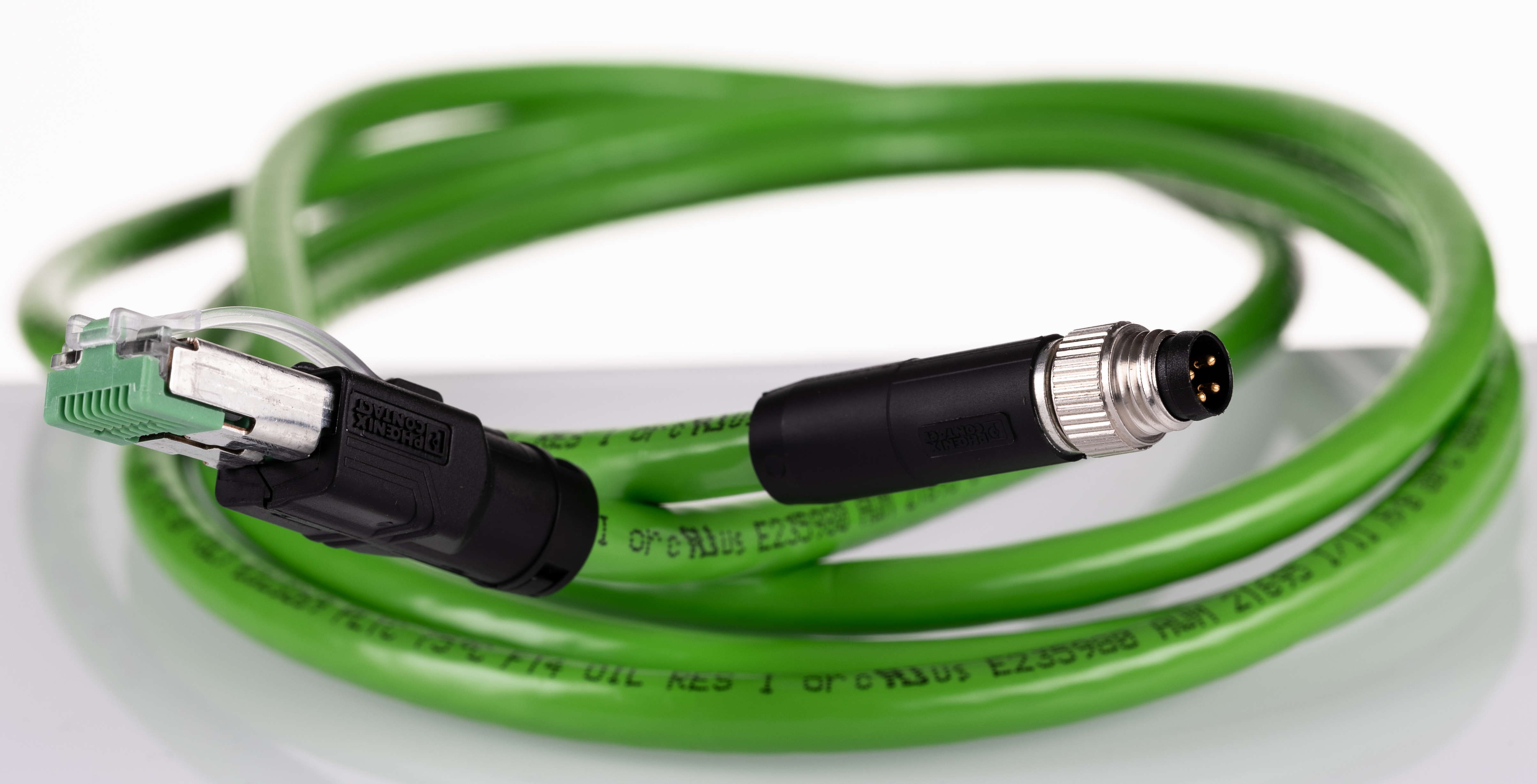 Phoenix ContactNBC-M, 2m Cat5, Green M8 to Male RJ45 Male Shielded, Terminated PVC Sheath