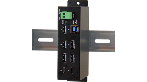 Exsys 7 Port USB 3.0, USB 3.1 USB A, USB C  Hub, USB Bus Powered, 113.00 x 61.50 x 36.30mm