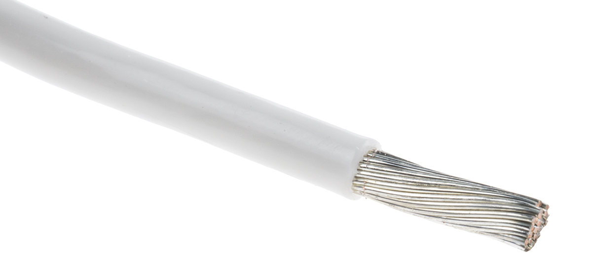 RS PRO White 3mm² Hook Up Wire, 12 AWG, 37/0.32 mm, 100m, ETFE Insulation