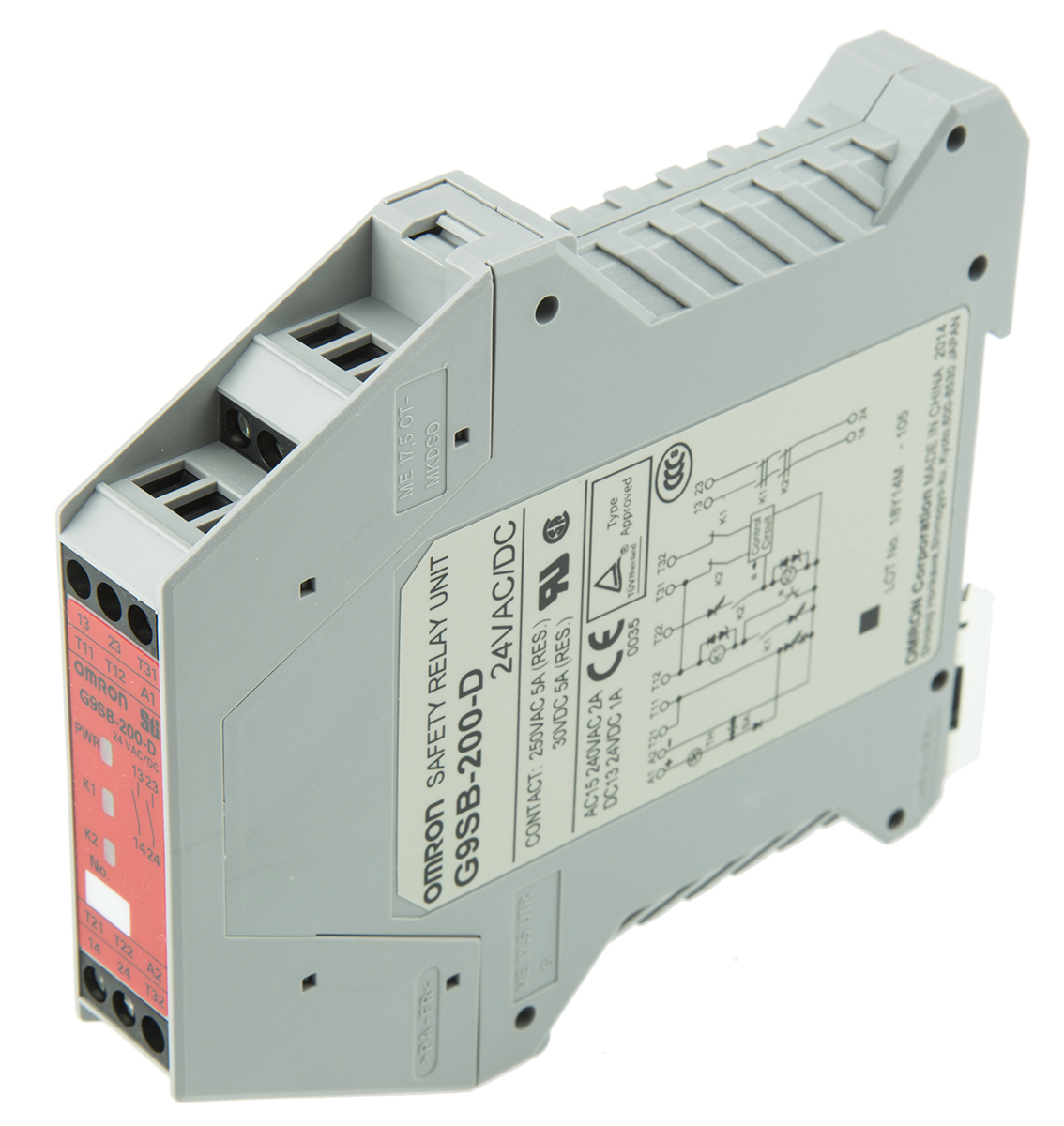 Omron G9SB 0 Auxiliary Contacts Safety Relay 24V ac/dc, Dual-Channel 2 Safety Contacts