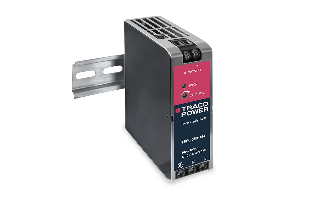 TRACOPOWER TSPC DIN Rail Power Supply, 100 → 240V ac ac Input, 24V dc dc Output, 2.1A Output, 50W