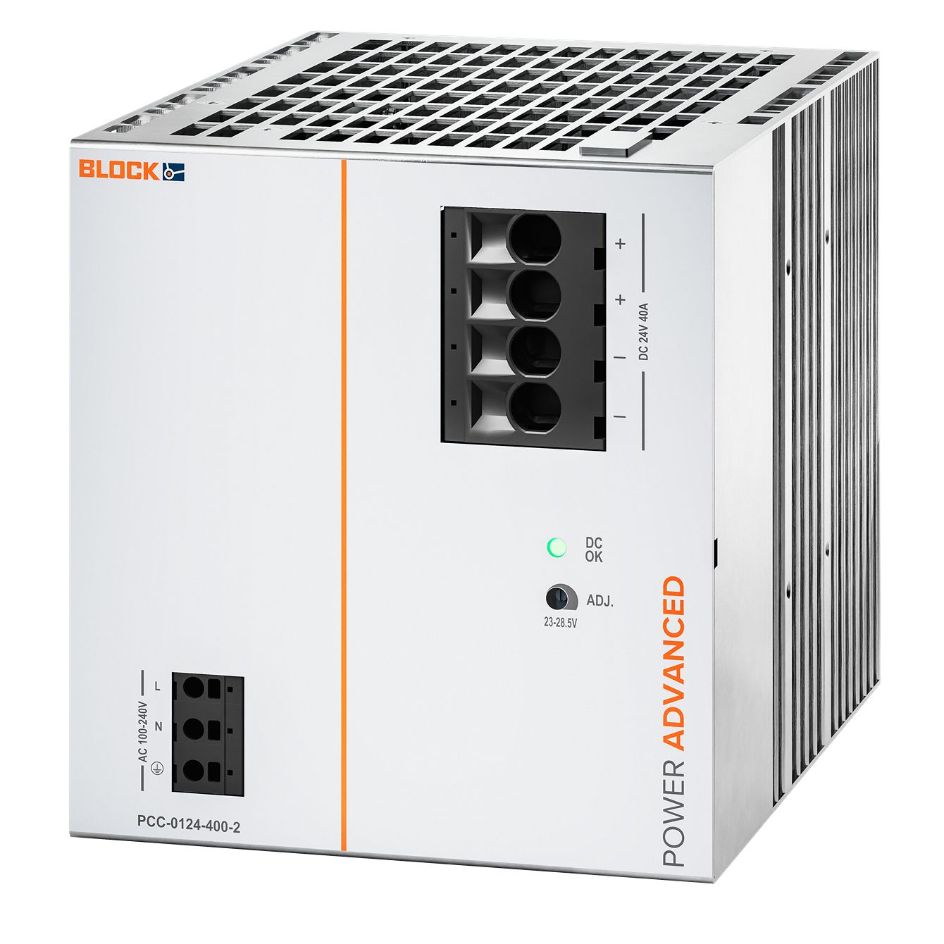 Block POWER ADVANCED Primary-Switched Mode Power Supply DIN Rail Power Supply, 90 → 264V ac ac, dc Input, 24V dc