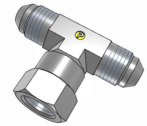 Parker Hydraulic Swivel Nut Tee UNF 1/2-20 Male to UNF 1/2-20 Female, 5S6MXS