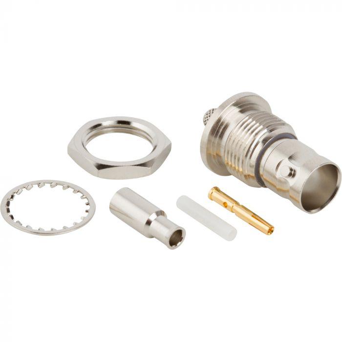Amphenol RF, Jack Bulkhead BNC Connector, Crimp Termination, Straight Body