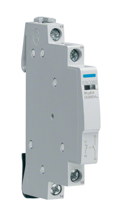 Hager Auxiliary Contact, 2 Contact, 1NC + 1NO, DIN Rail Mount ESC