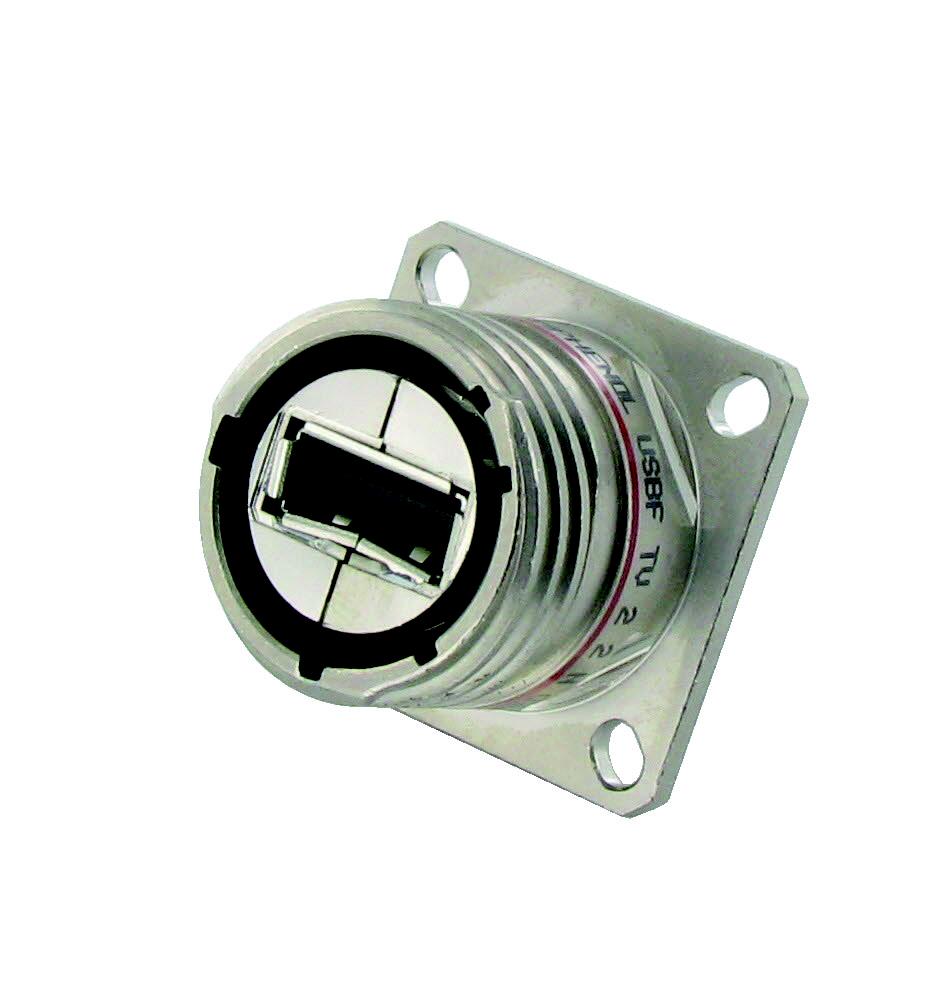 Amphenol Socapex Straight, Jam Nut, Socket Type A 2.0 IP68 USB Connector