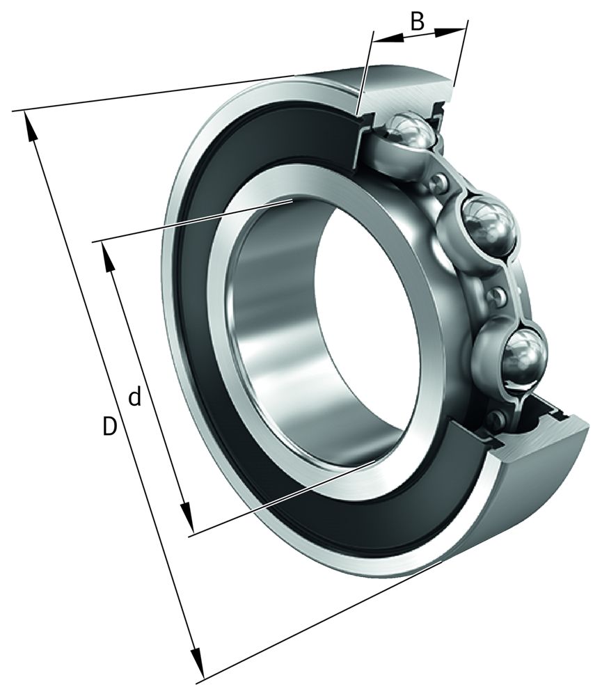 FAG S6209-2RSR-FD 1 Row Deep Groove Ball Bearing - 10 mm ID, 30 mm OD