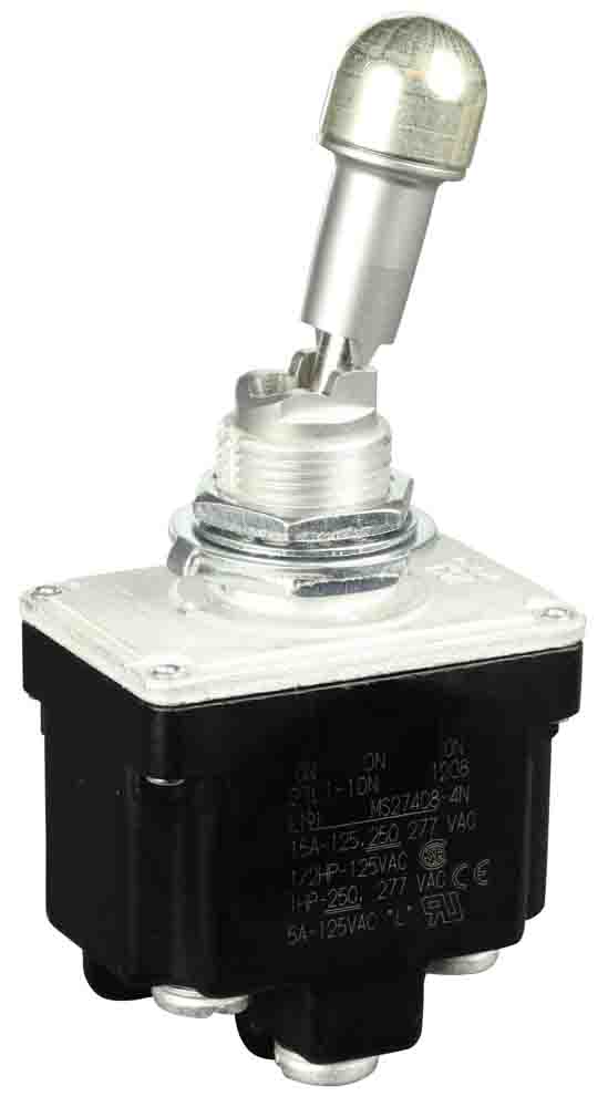 Honeywell Toggle Switch, Latching, DPDT, Screw Terminal, 28 V