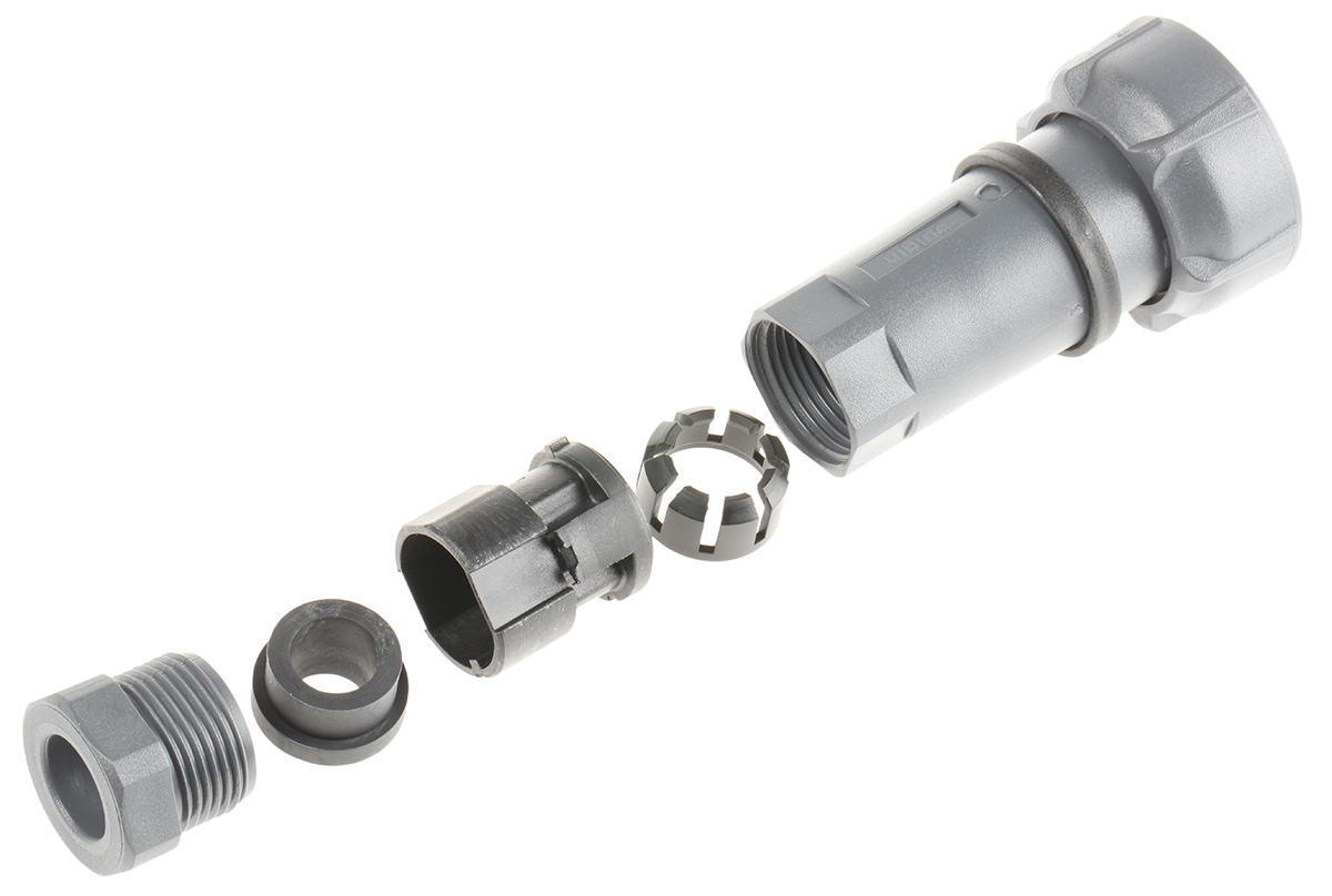 Bulgin Circular Connector, 10 Contacts, Cable, Standard Connector, Plug, Male, IP68, IP66, IP69K, Buccaneer 7000 Series