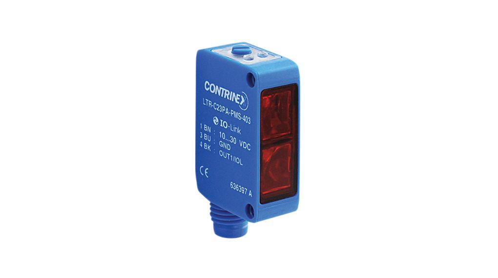 Contrinex from Molex Diffuse Photoelectric Sensor, Miniature Sensor, 3 → 1500 mm Detection Range IO-LINK