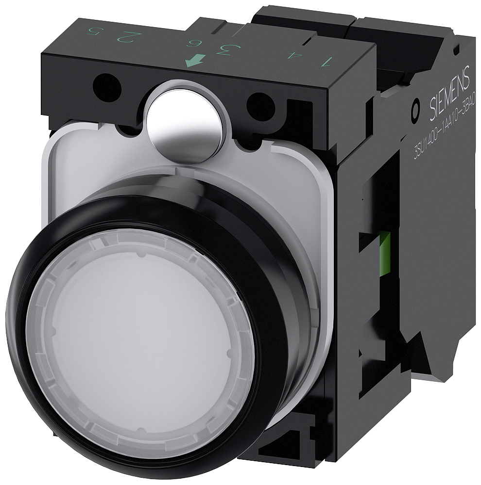 Siemens SIRIUS ACT 3SU11 Series Illuminated Push Button Complete Unit, 22mm Cutout, SPST, IP66, IP67, IP69(IP69K)