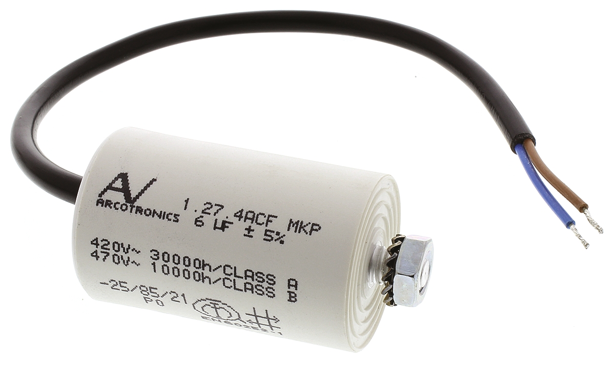 KEMET C27 Metallised Polypropylene Film Capacitor, 470V ac, ±5%, 6μF, Chassis Mount