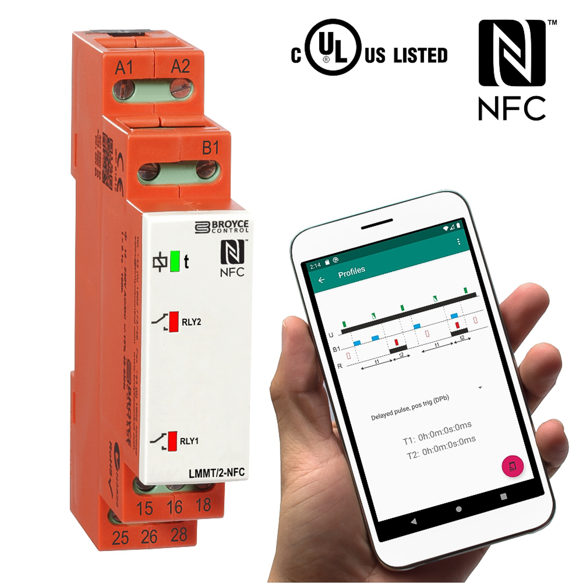 Broyce Control LMMT Series DIN Rail Mount Timer Relay, 12 → 230V dc, 2-Contact, 0.1 s → 999h, SPDT