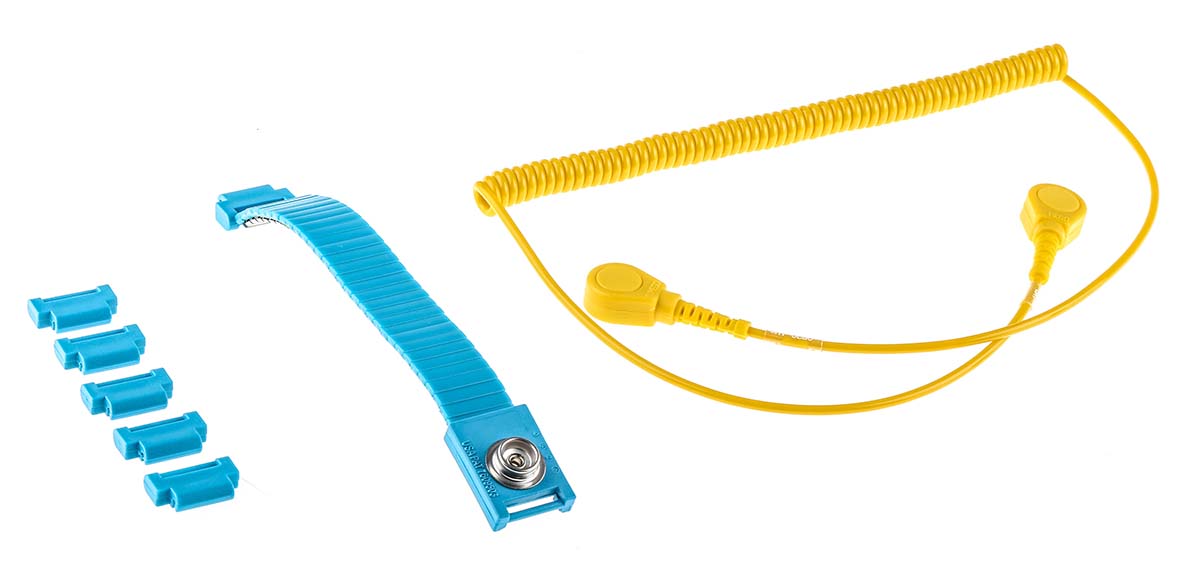 RS PRO ESD Grounding Wrist Strap & Cord Set With 10 mm Socket, 10 mm Stud