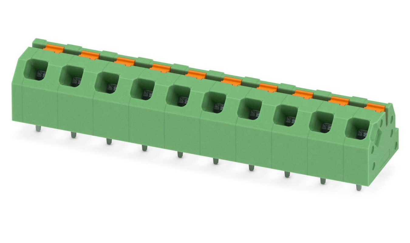 Phoenix Contact SPTAF 1/10-5.0-IL Series PCB Terminal Block, 10-Contact, 5mm Pitch, Through Hole Mount, 1-Row