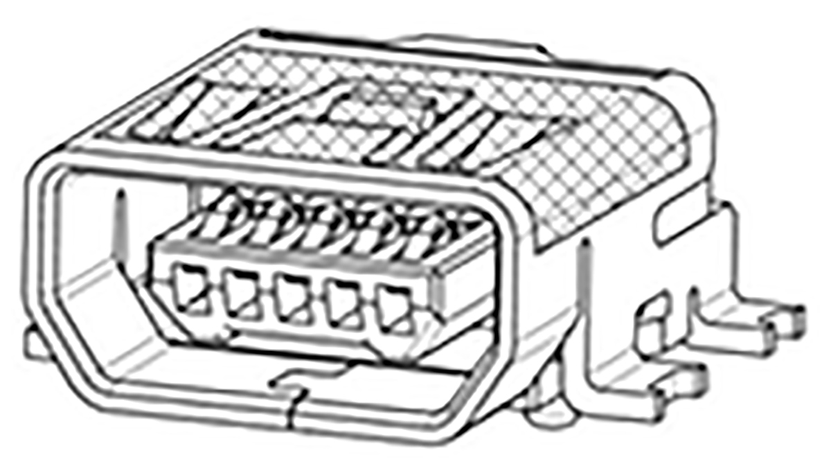 Molex Right Angle, SMT, Socket Type Mini 2.0 USB Connector