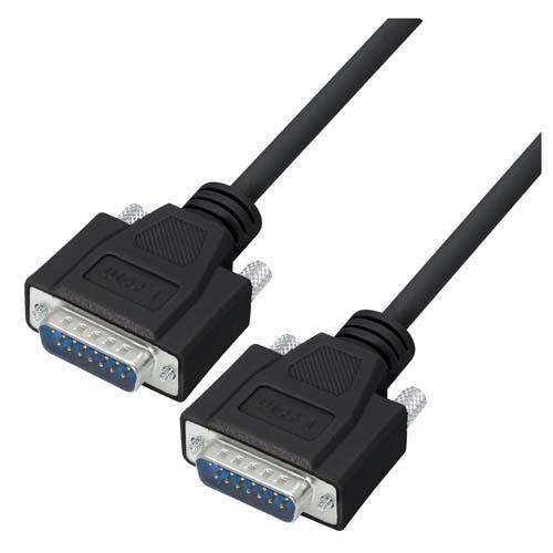 L-Com Male 15 Pin D-sub to Male 15 Pin D-sub Cable assembly, 15ft PVC