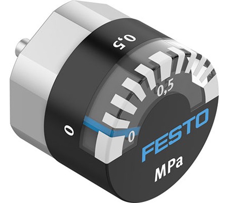 Festo M5 Analogue Pressure Gauge 10bar Inline 15mm Outside Diameter