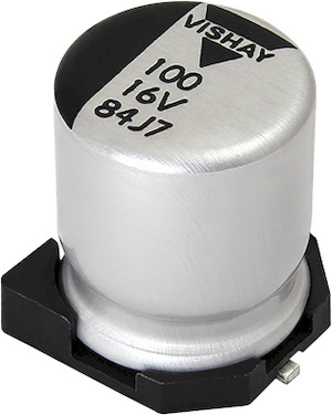 Vishay 22μF Surface Mount Polymer Capacitor, 100V dc