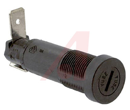 Littelfuse 10A Panel Mount Fuse Holder for 5 x 20, 6.3 x 32mm Fuse, 1P, 250V ac