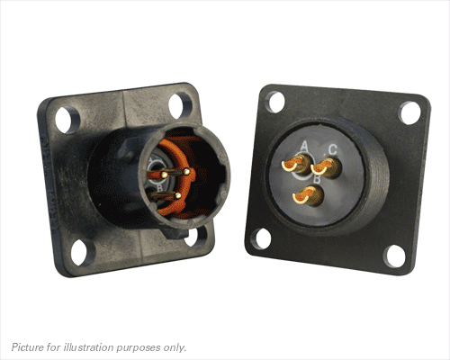 Souriau Sunbank by Eaton Circular Connector, 3 Contacts, Flange, Standard Connector, Plug, Male, IP68, IP69K, UTS Series