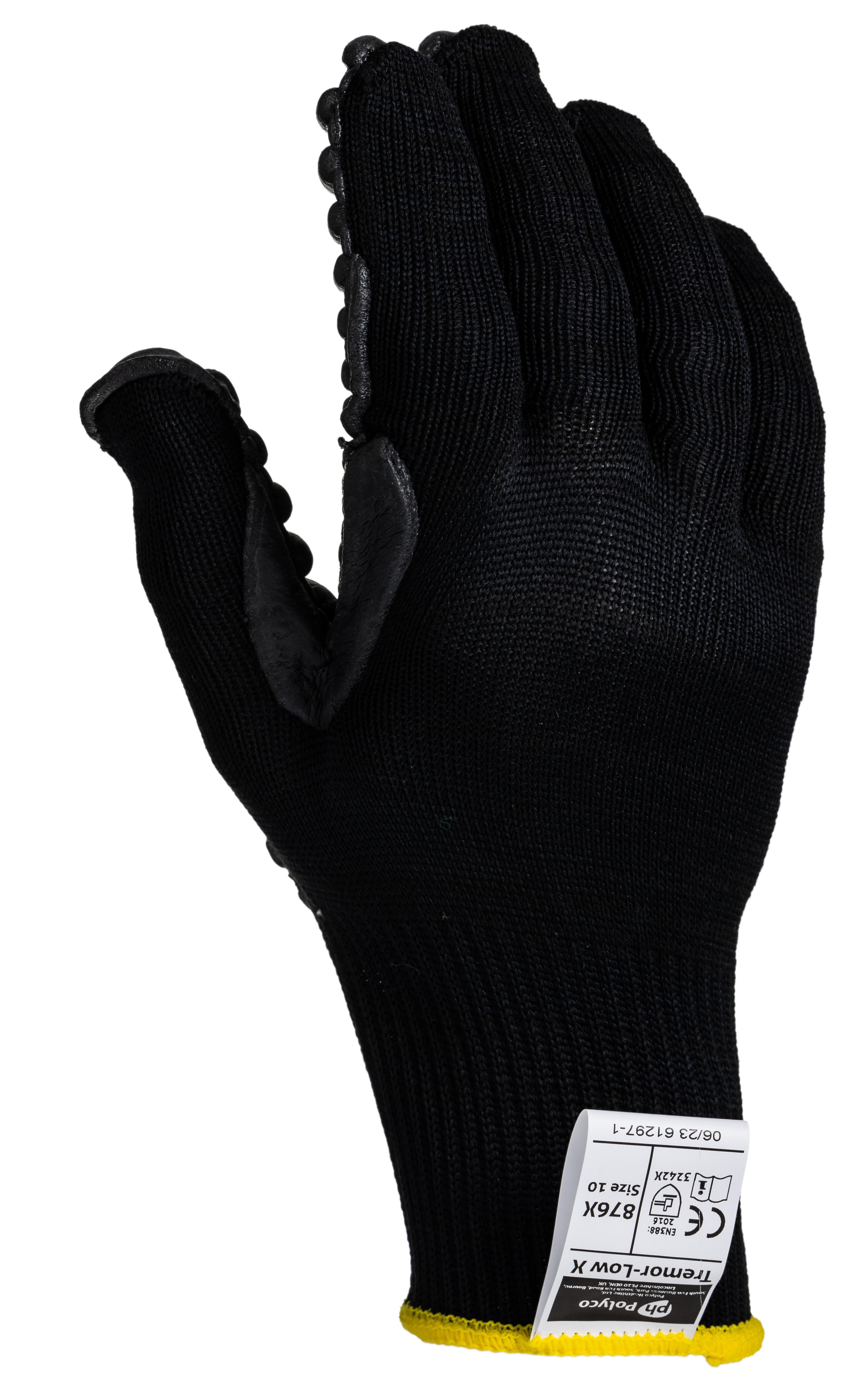 Polyco Healthline Tremor-LowTMX Black Precision Handling Gloves, Size 10