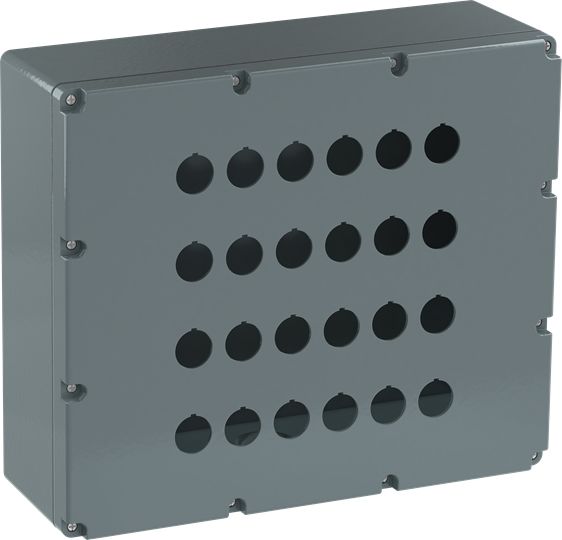 ABB Grey Aluminium Modular Metal Push Button Enclosure - 24 Hole