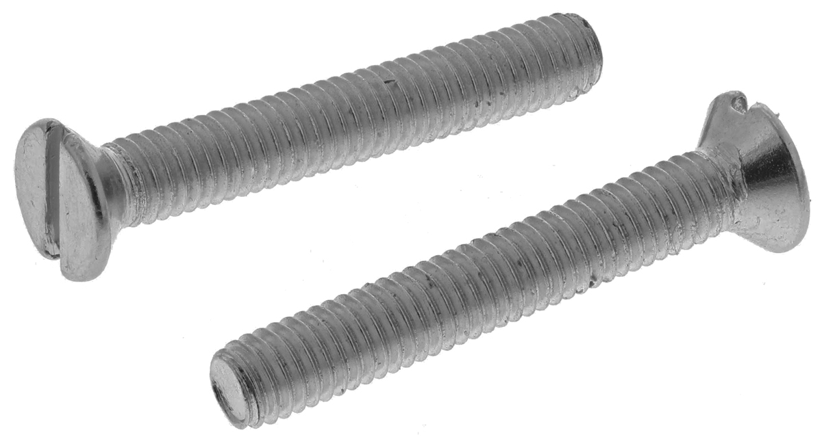 RS PRO Slot M3 Countersunk Steel Machine Screws DIN 963 x 20.0mm