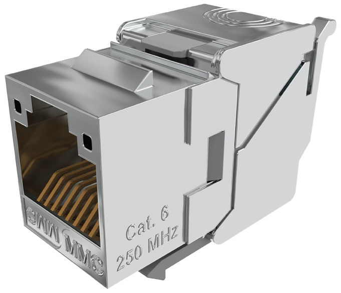 CAE Multimedia Connect LK6FSTL8 Series Female RJ45 Connector, Tool-less Cable Mounting, Cat6 Straight